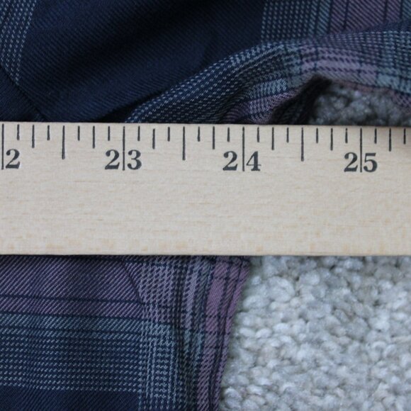 Travis Mathew Shirt NWT Mens Large Purple/Black Clould Plaid Flannel Long Sleeve - Picture 14 of 16